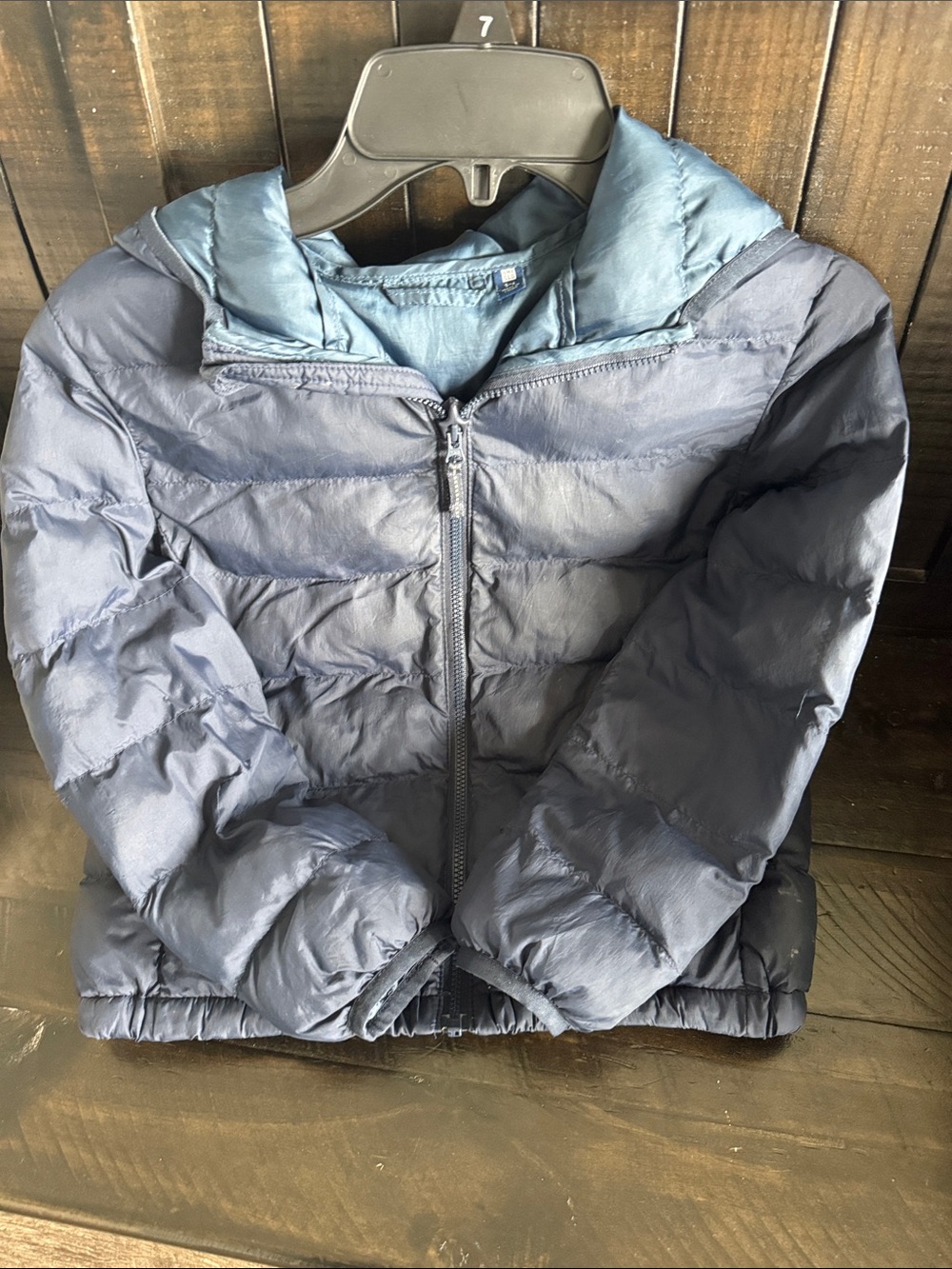 Uniqlo Kids Navy Blue Hooded Puffer Jacket